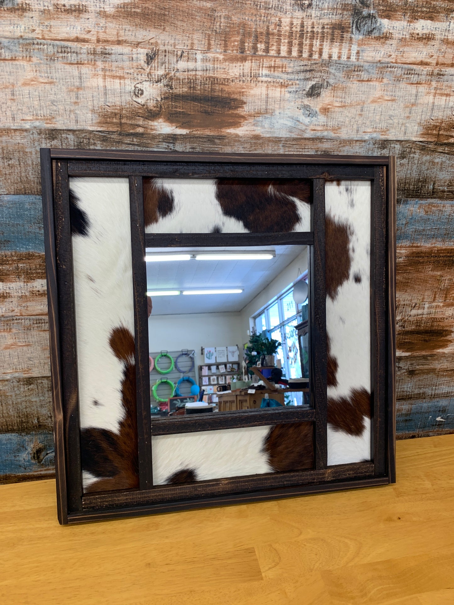 Cowhide Accent Wall Mirror