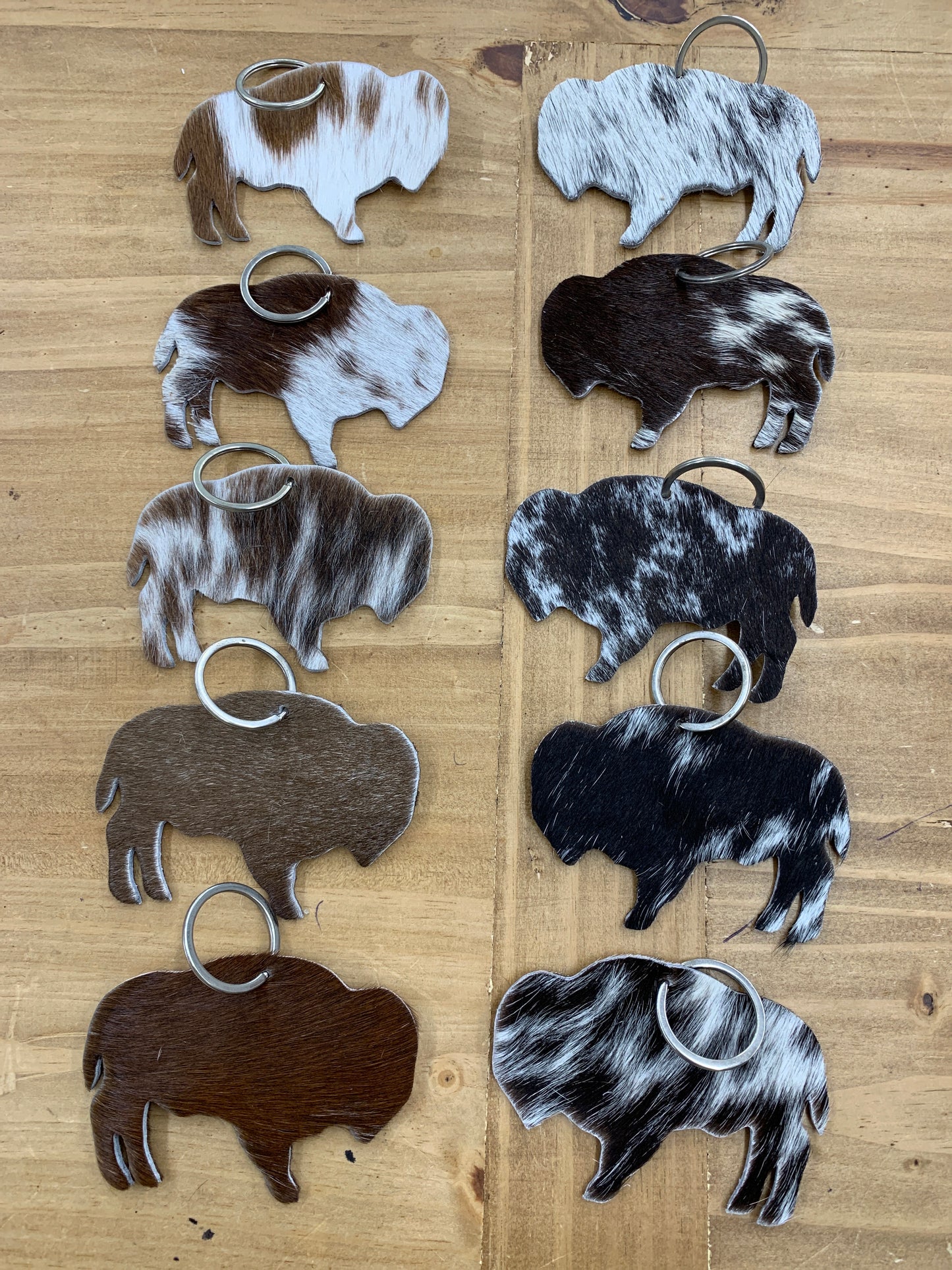 Buffalo Cowhide Keychains