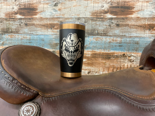 Tahoe Copper & Black Skull Tumbler