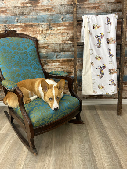 Wild Horses Floral Throw Blanket