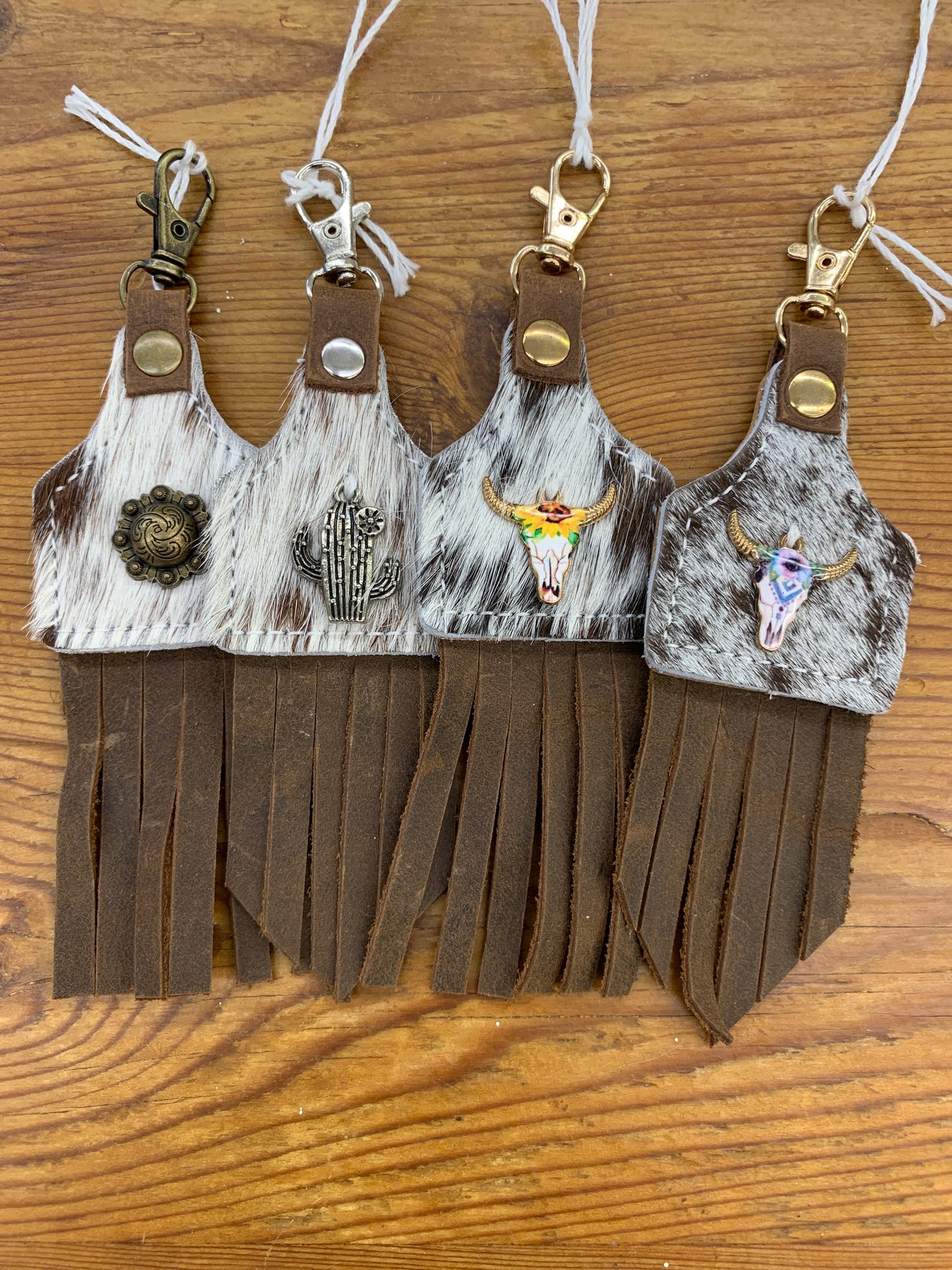 TC Hair on Hide Keychains W Charm