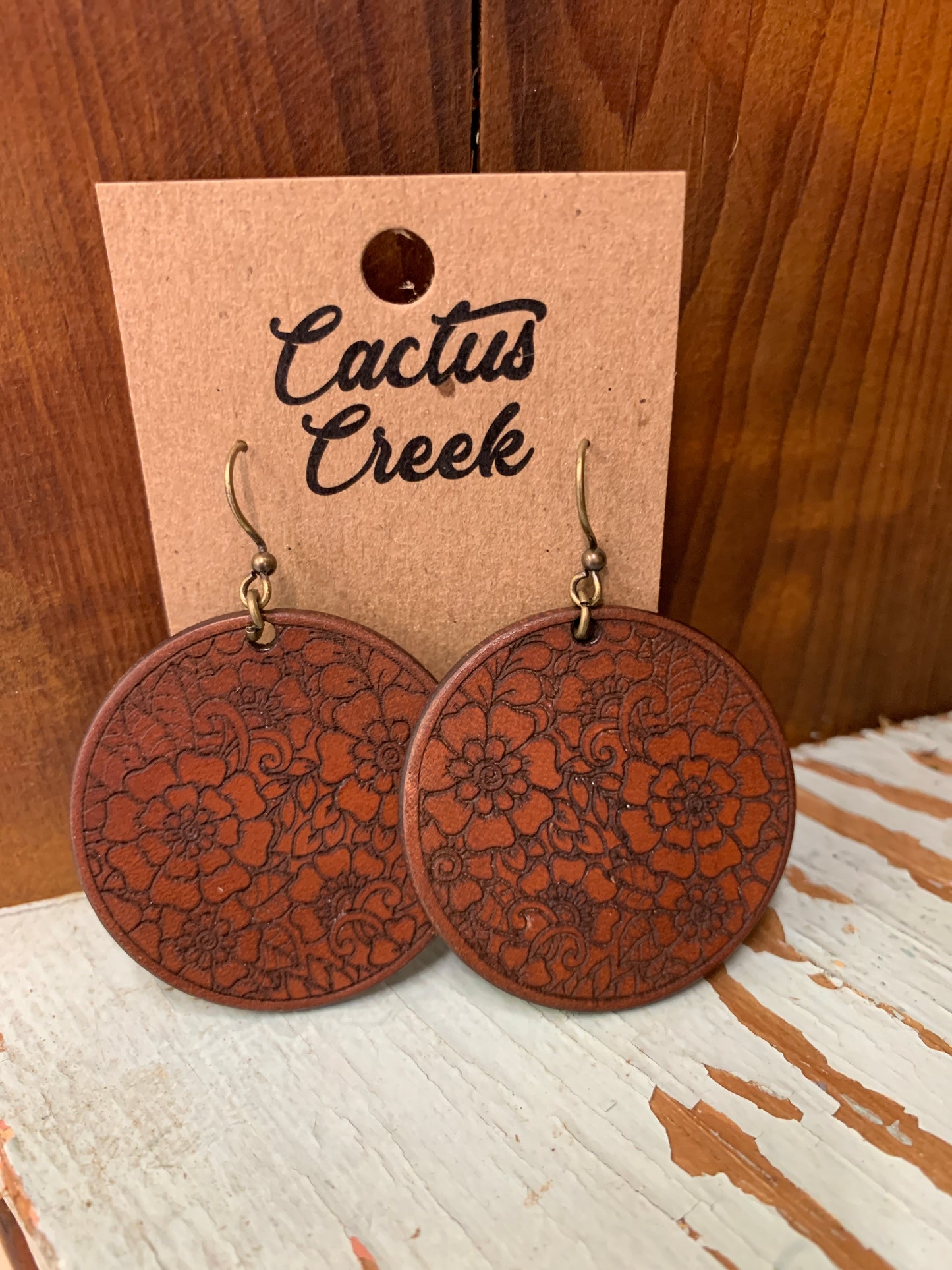 Laura Handmade Leather Drop Earrings