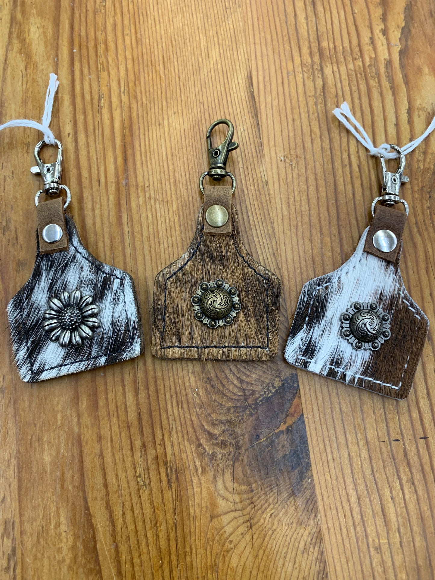 TC Hair on Hide Tag Keychains