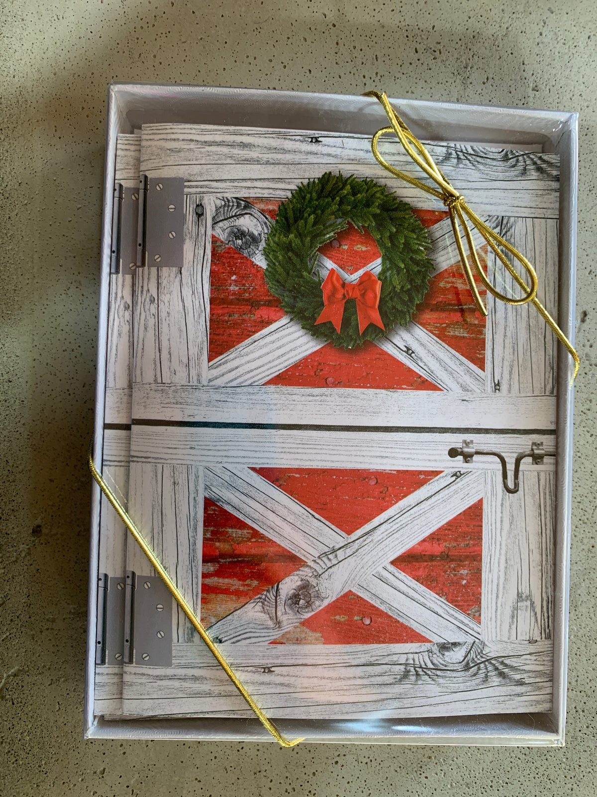 Box of 8 Christmas Cards- Barn Door
