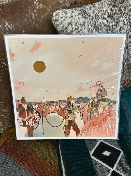 Sunset Cowgirl Print