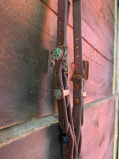 Cheaney Slide Ear Copper and Green Flower Buckle