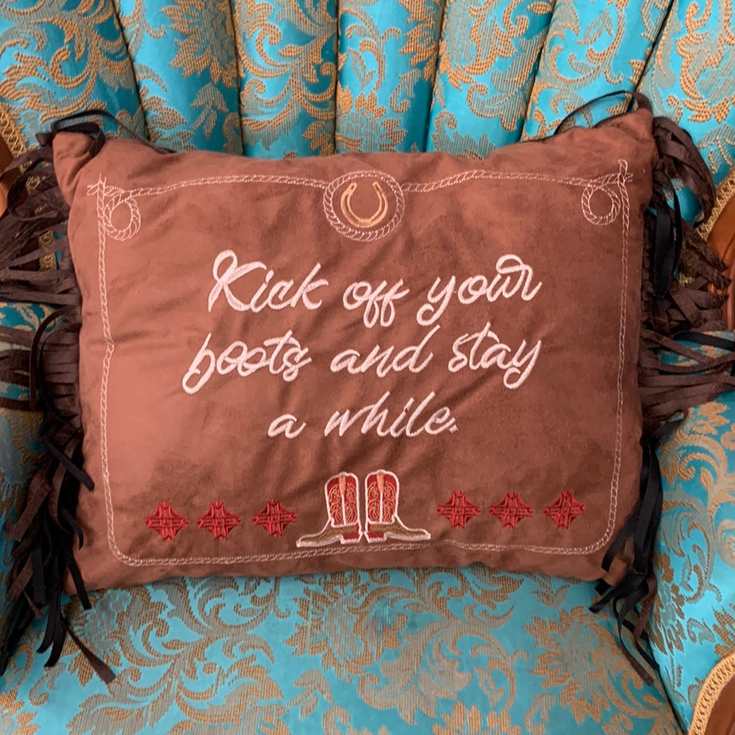 Kick off your boots pillow