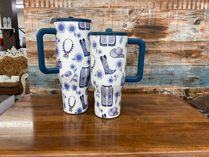 Blue chinoiserie tumbler