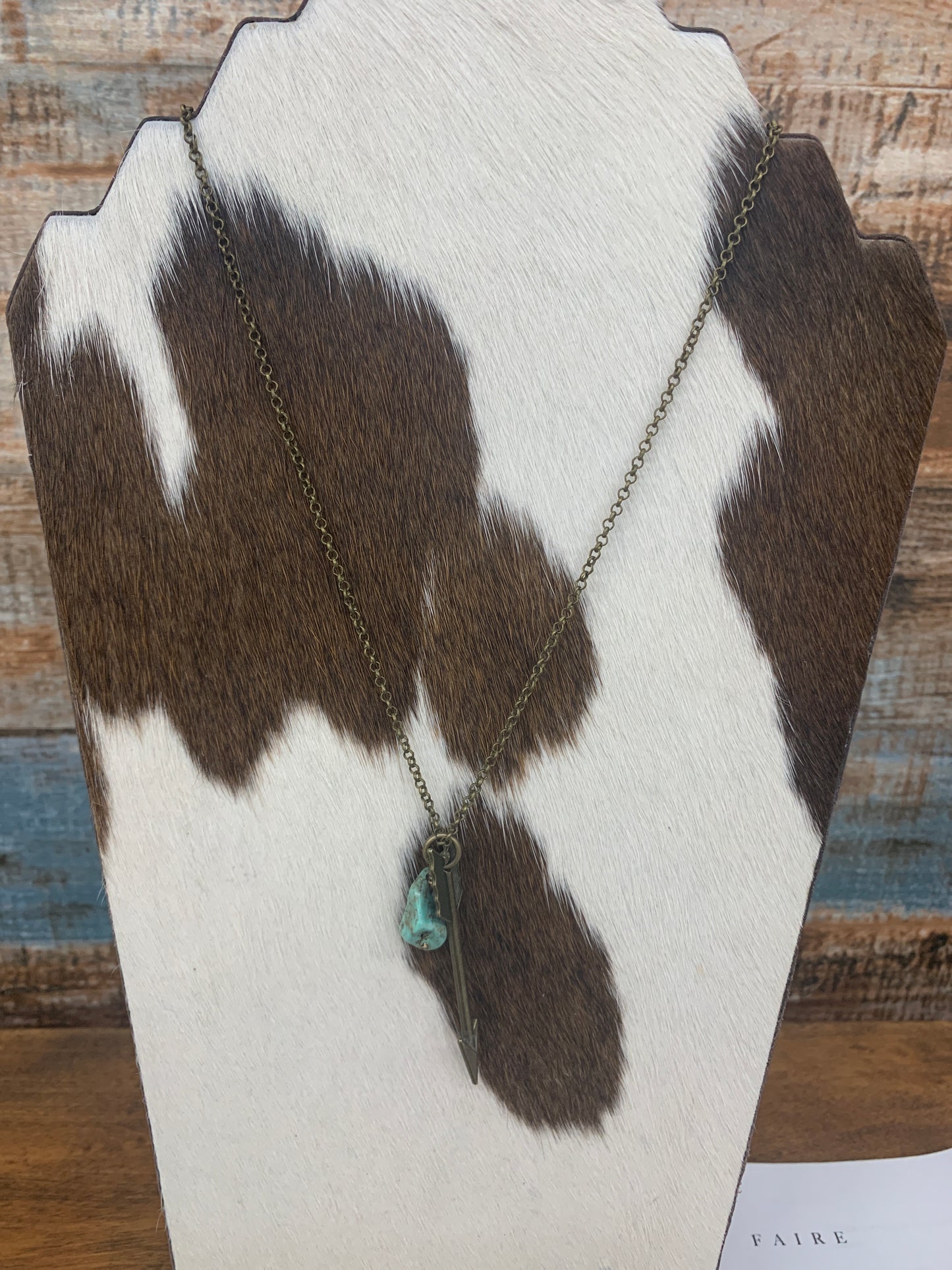 Arrow Necklace w/ Turquoise Stone