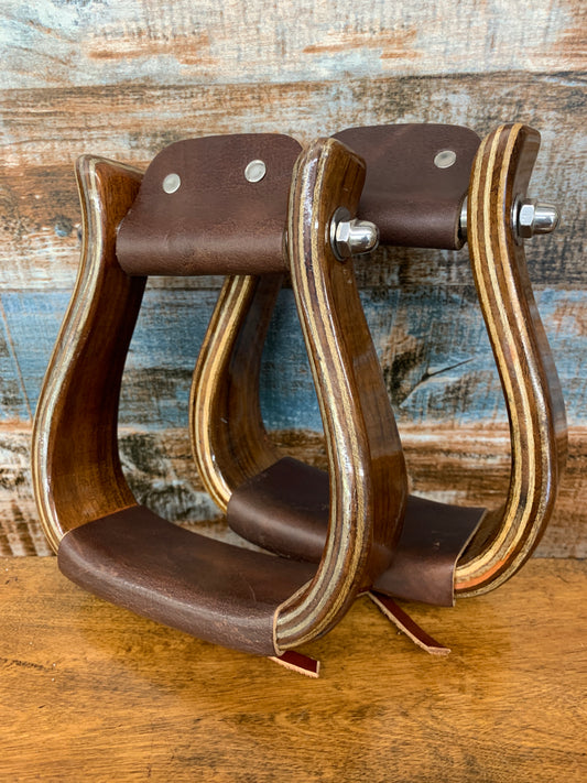 2” All American Stained Wood Stirrups