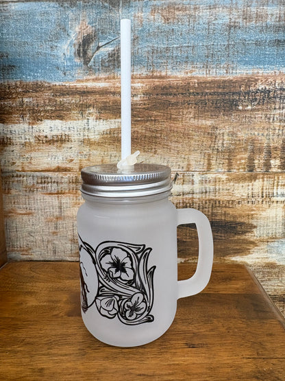 Ranch Bronc Mason Jar Cup