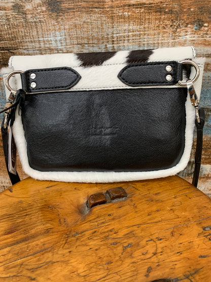 HCL Compact Handcrafted Hide On & Leather Cross Body Purses