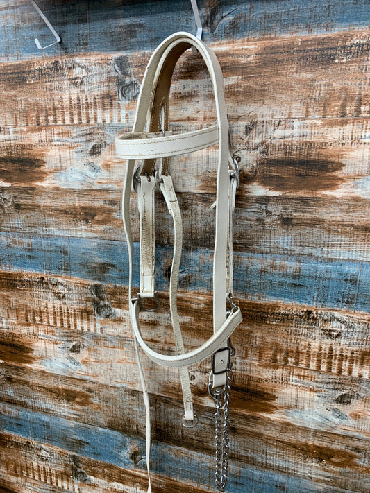 Used White Leather Halter And Lead