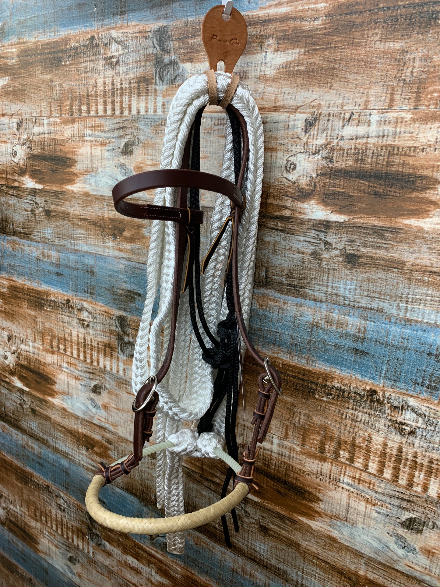 PC Loping Hackamore Rawhide Nose MT Rein