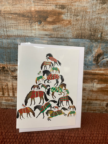 Holiday Card - Horse Christmas Tree