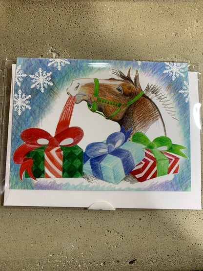 Box of 8 Christmas Cards- Unwrapping Gifts
