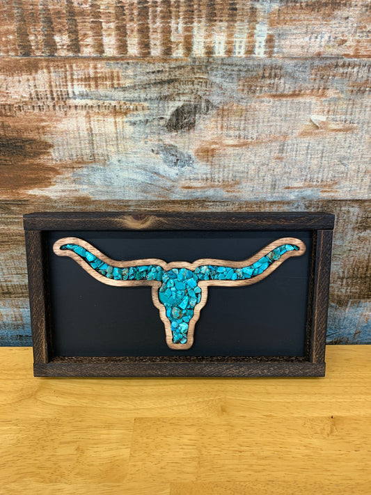 Longhorn W/ Turquoise Wall Art