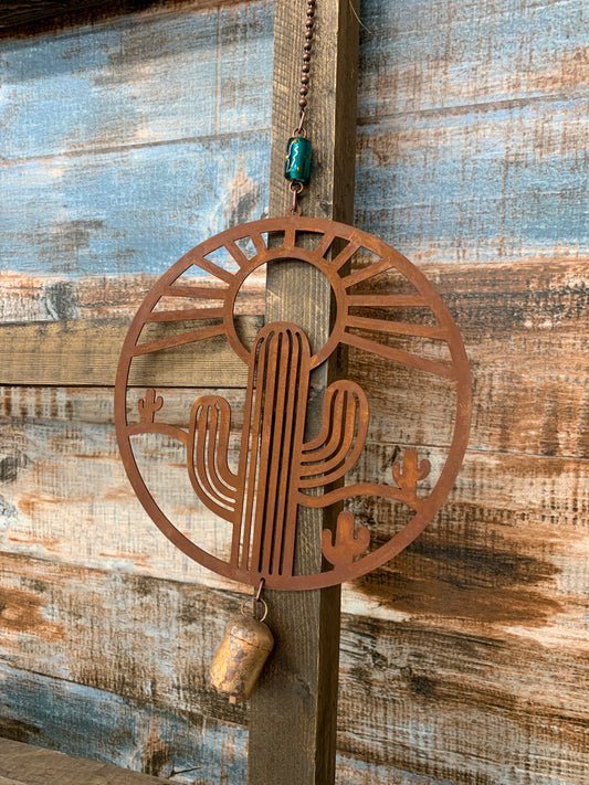 Rustic Metal Cactus Garden Chime