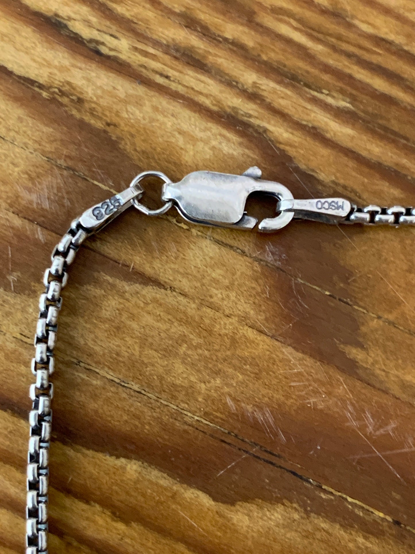 Oxidized .925 Silver Rounded Box Chain