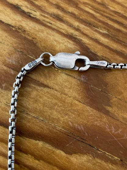 Oxidized .925 Silver Rounded Box Chain
