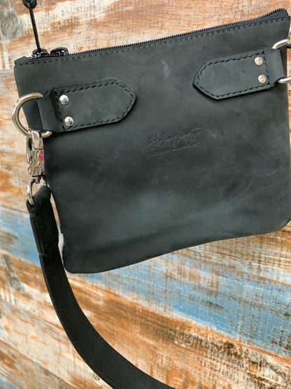 HCL Sling Purse Hair On Hide Front, Leather Back