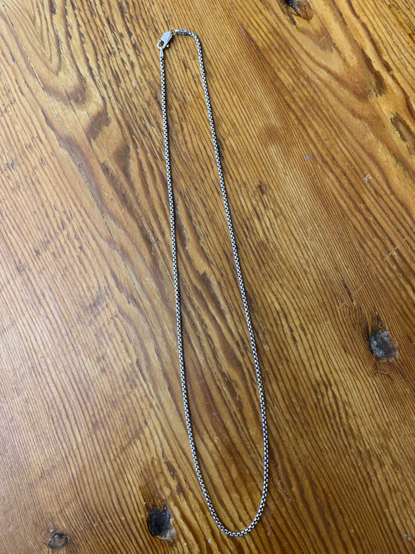 Oxidized .925 Silver Rounded Box Chain