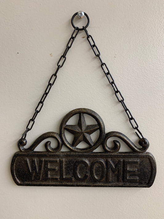 Cast Iron Welcome Sign 81/4”