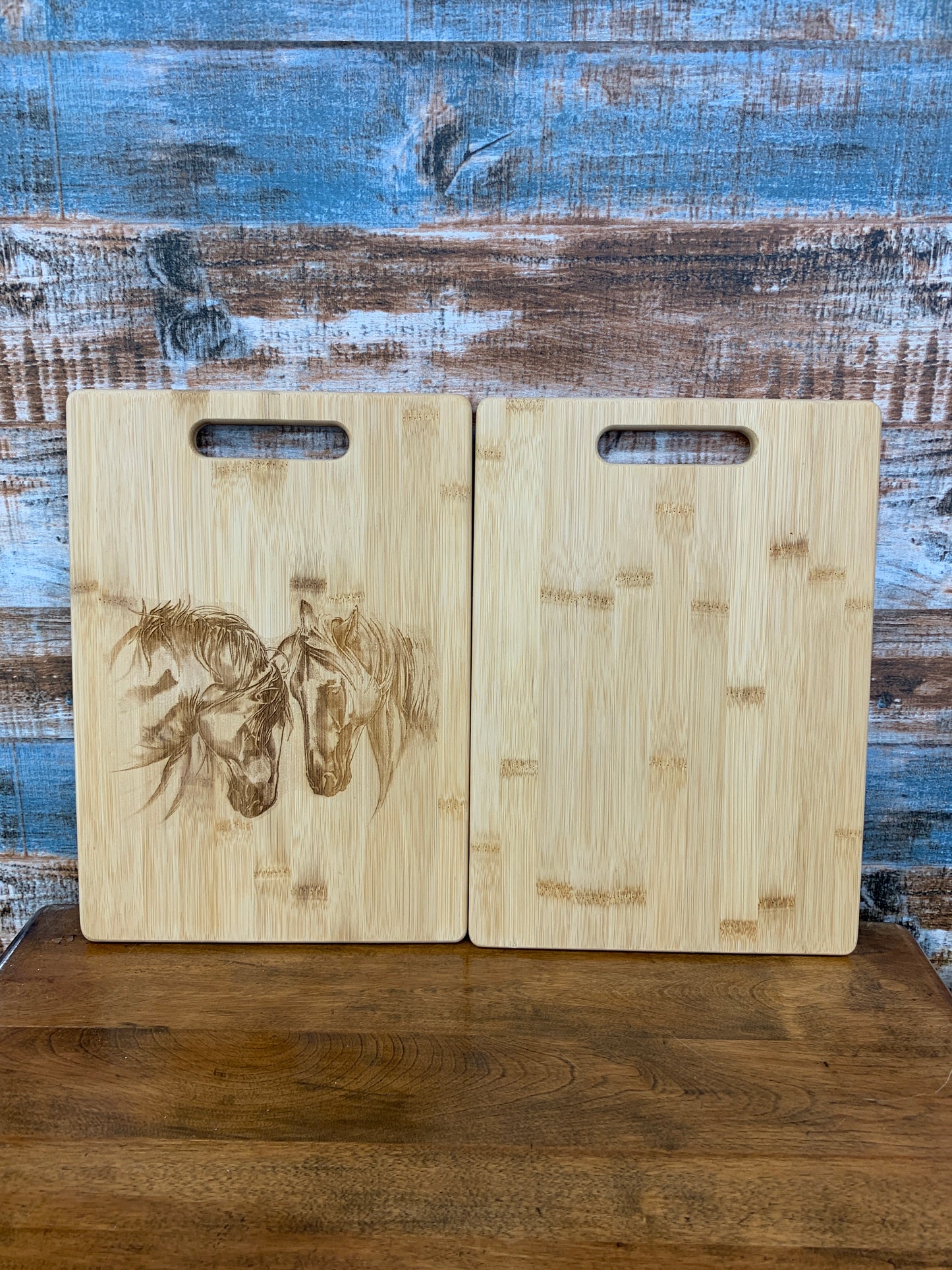 Horse Friends Bamboo Cutting Board