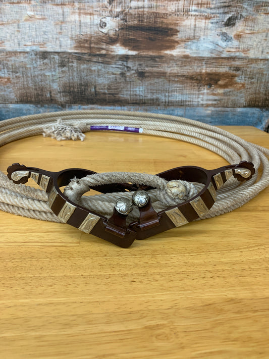 Antiqued Ladies Spur W/ Engraved Stripes