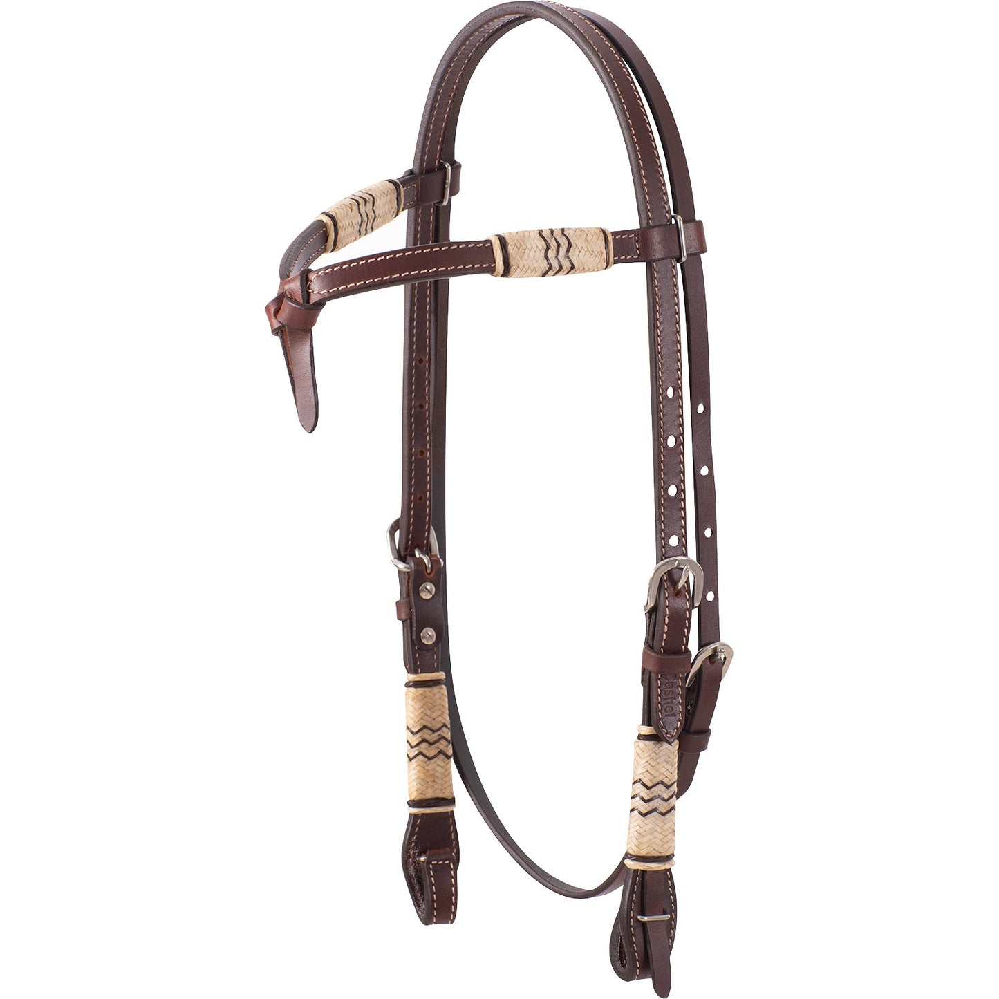 Rawhide Double Trim Browband Headstall with Tied Front