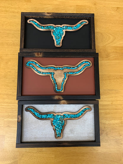 Longhorn W/ Turquoise Wall Art