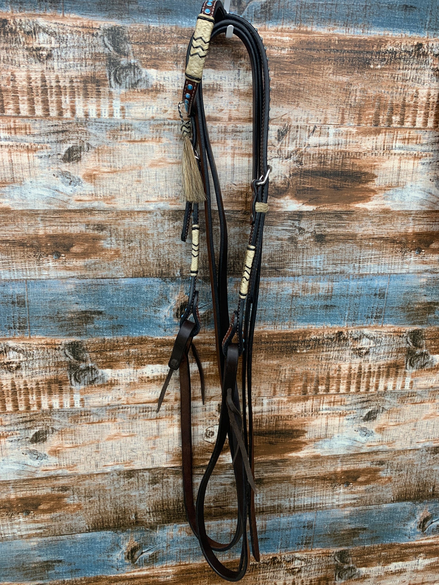 Used Rawhide Accent Headstall & Reins Set