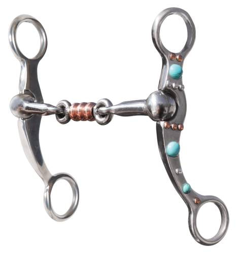 PC TURQUOISE DOT SHANK - DOG BONE ROLLER