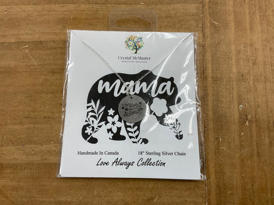 Sterling Silver Mama Bear Necklace