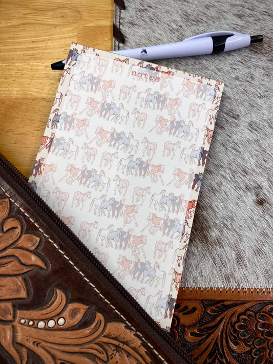 Artisanal Western Wild Horses Note Pad