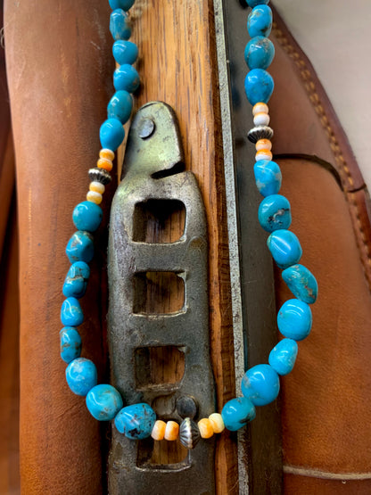 Genuine Turquoise with Spiny Oyster Necklace