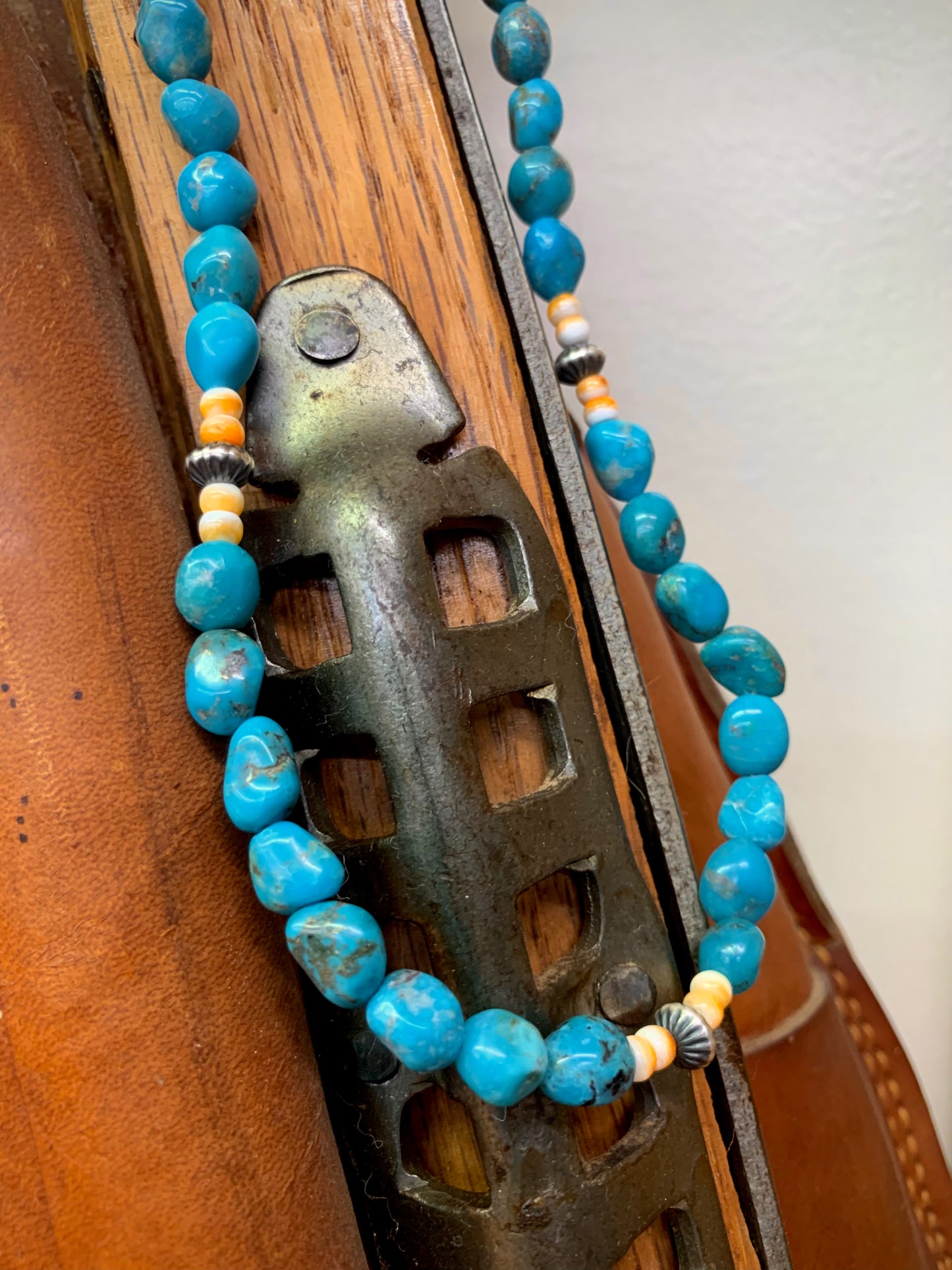 Genuine Turquoise with Spiny Oyster Necklace