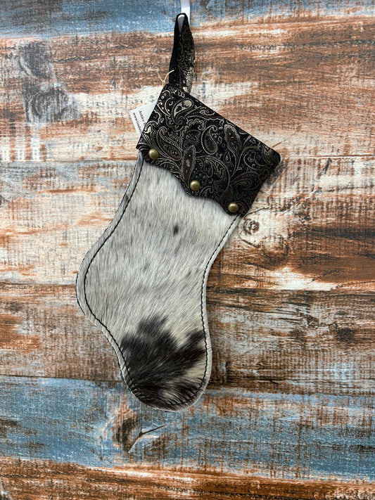 TC Small Stocking with Dots Black Paisley