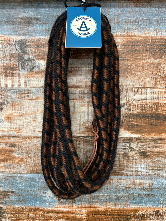 Mohair Mecate Reins Black/ Brown