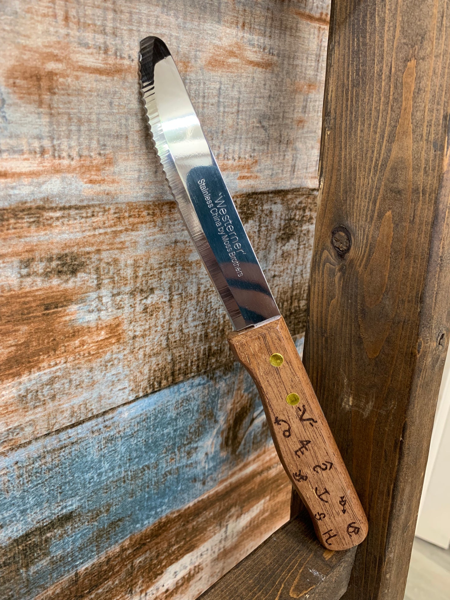 Engraved Wood Handle Steak Knives