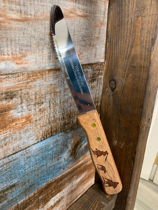 Engraved Wood Handle Steak Knives