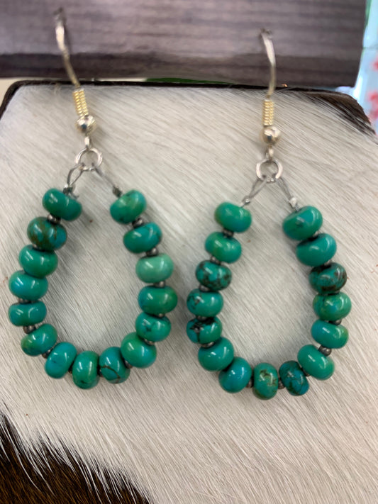 Authentic Turquoise Hoop Earrings