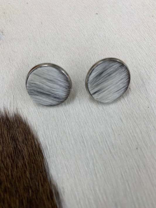 Cowhide Stud Earrings