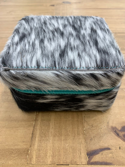 Turquoise Cowhide Jewelry Box