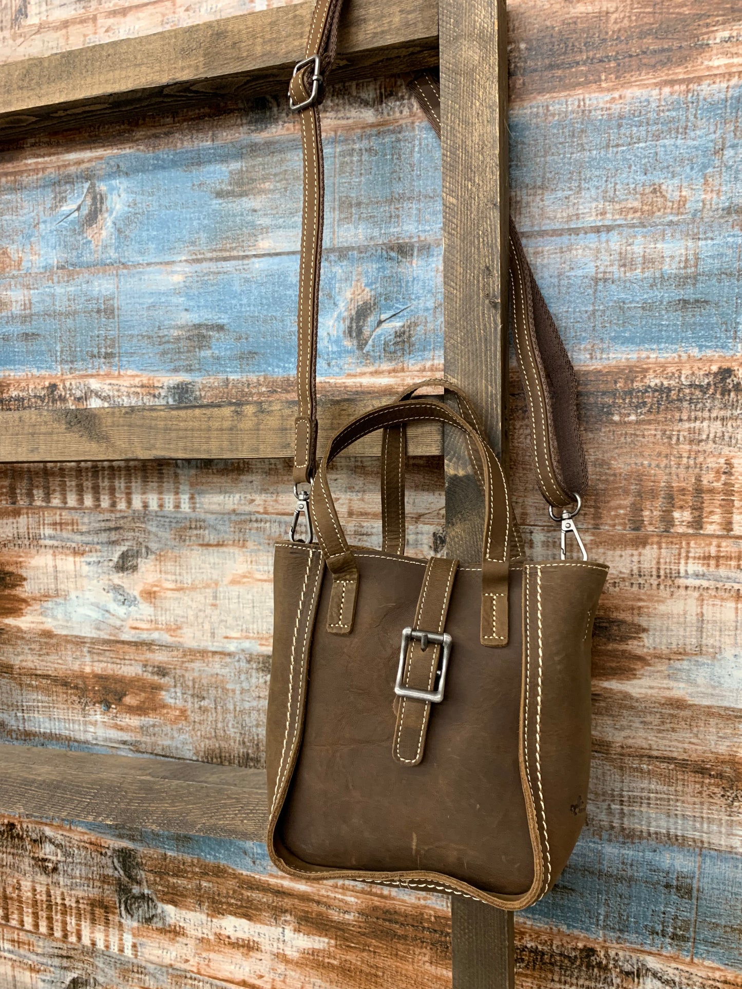 Montana West Leather Mini Crossbody With Detachable Pouch