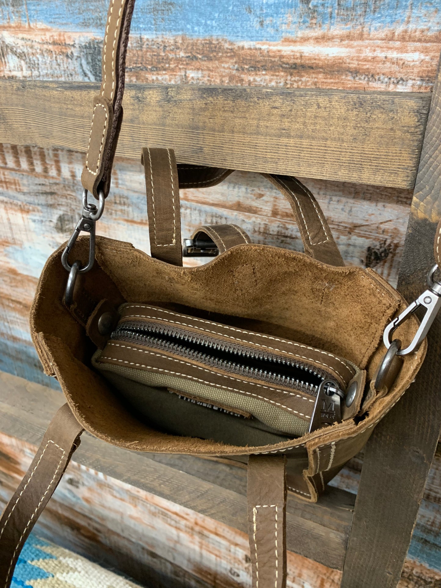 Montana West Leather Mini Crossbody With Detachable Pouch