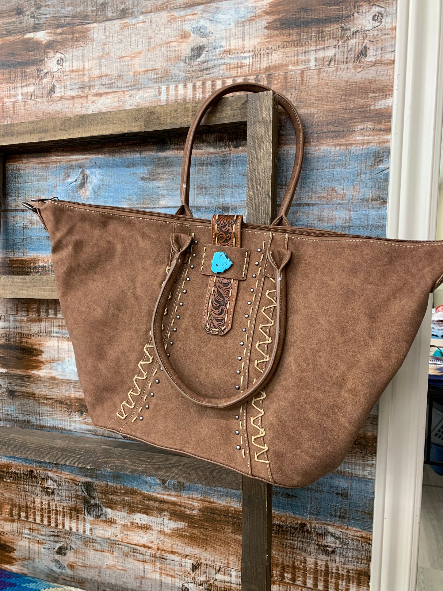 Montana West Leather Tote Bag