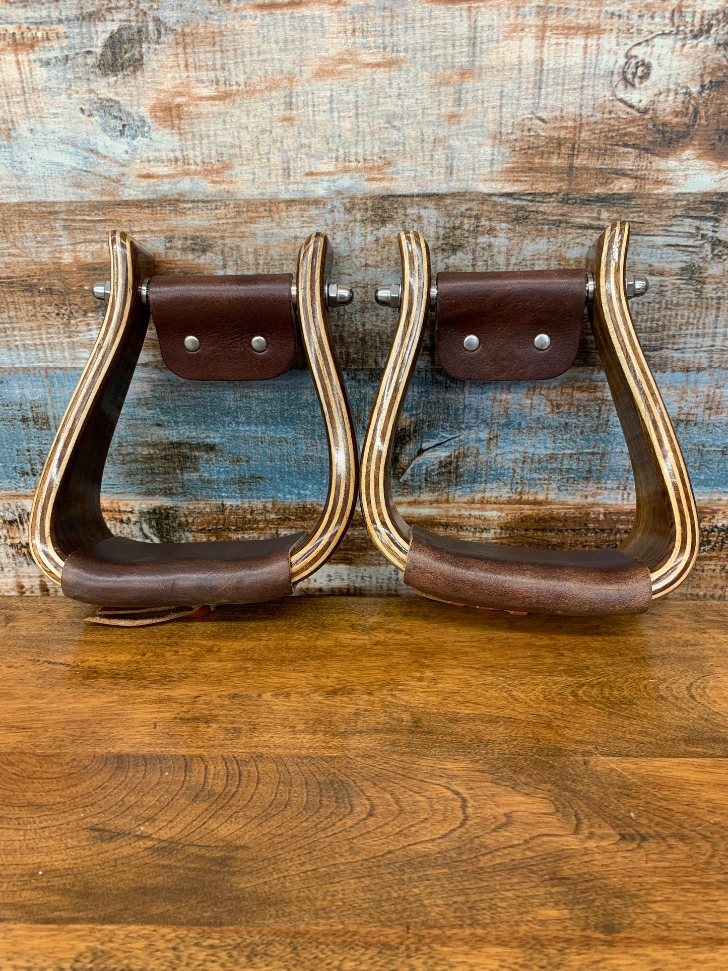 3” All American Stained Wood Slanted Stirrups