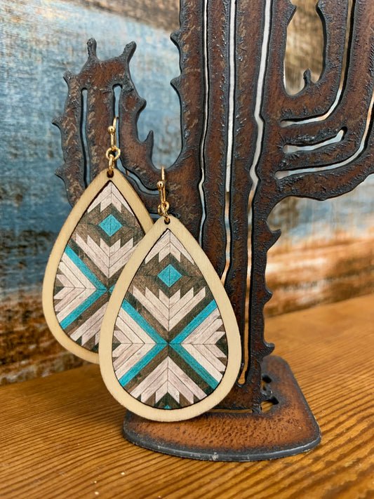 Chevron Parquet Wooden Earrings