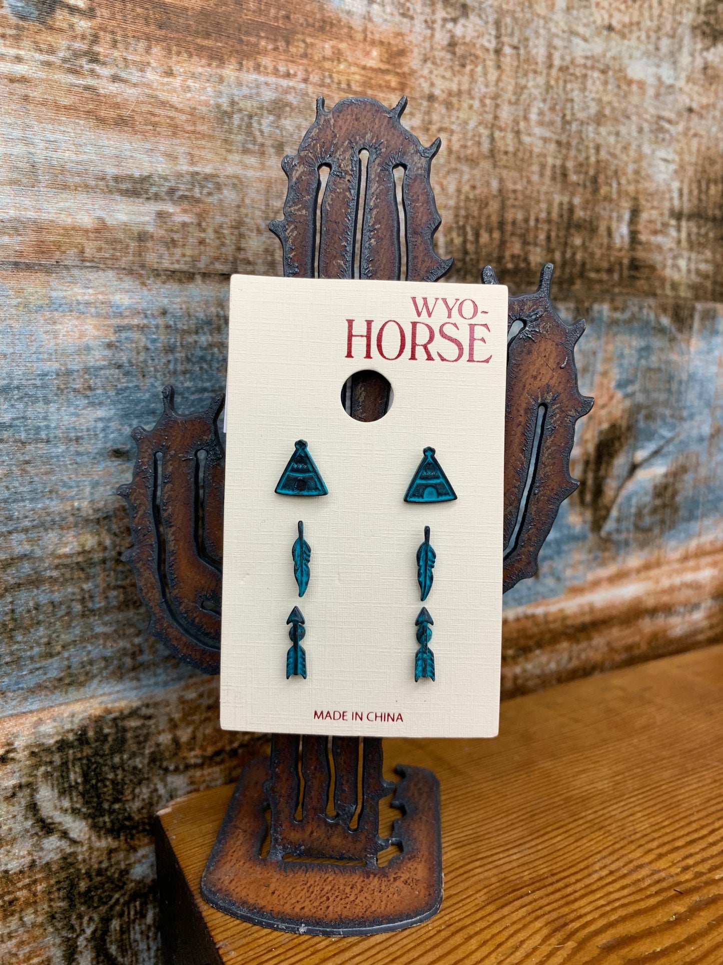 Turquoise Patina Earring Set